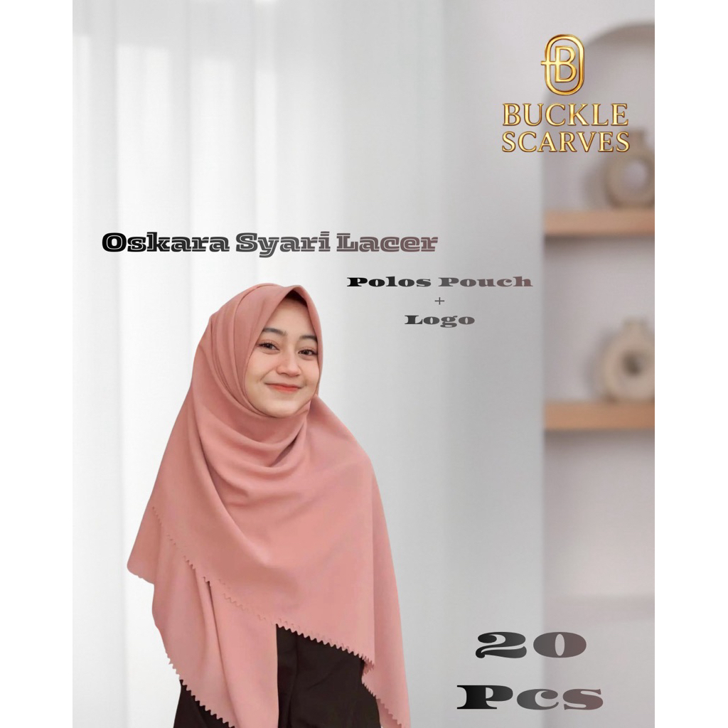GROSIR 20 PCS HIJAB OSCARA SYARI LASER CUT / SEGI EMPAT VOAL SYARI LASER CUT AZARA