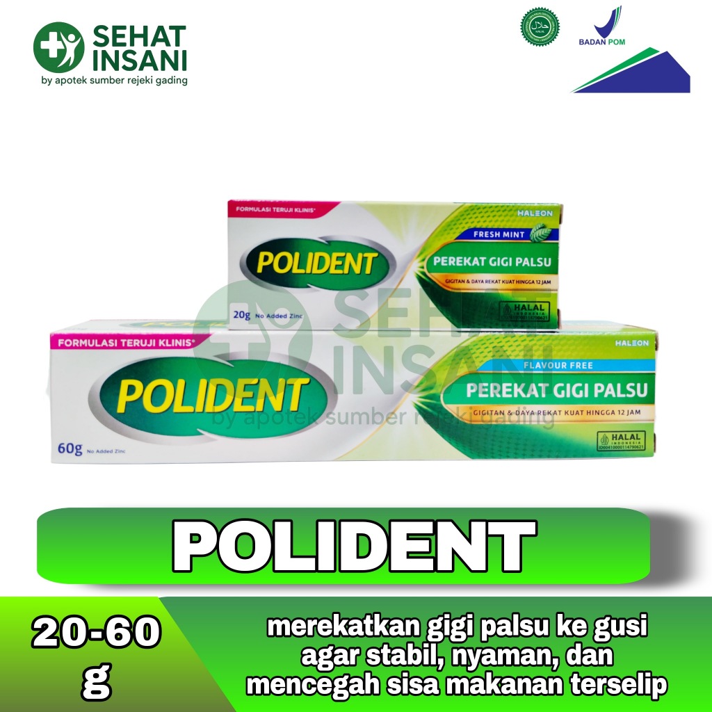 Polident Lem Gigi Palsu Perekat Gigi Tiruan Tube / Polident Lem Gigi