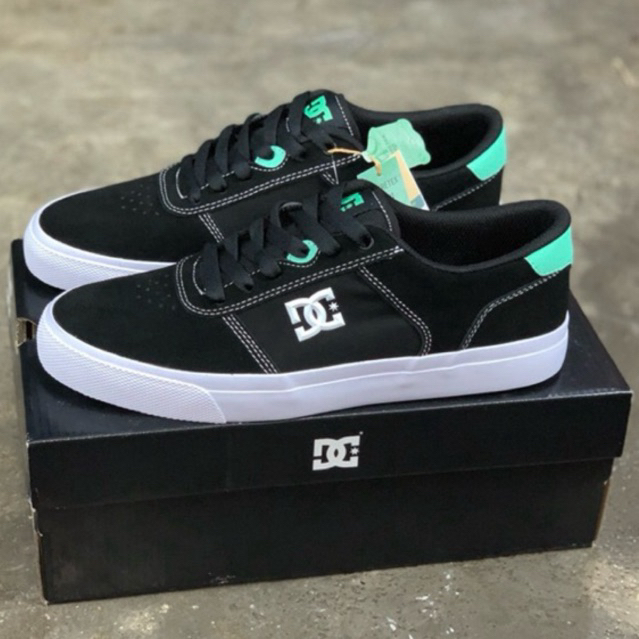 DC TEKNIC SHOES ORIGINAL BLACK WHITE EMERALD