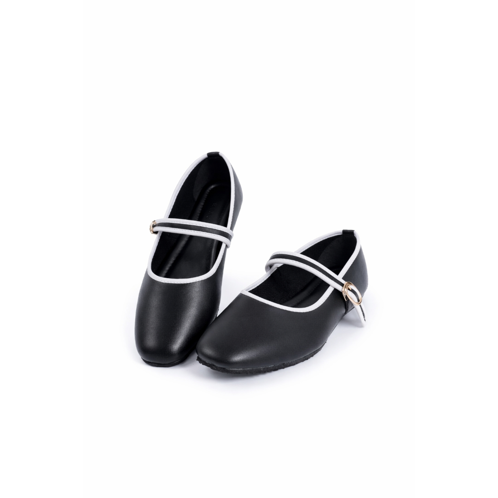 WINOD Mary Jeans Sepatu Flat Wanita Model Slip On Bahan Kulit Sintetis Warna Netral untuk Kasual
