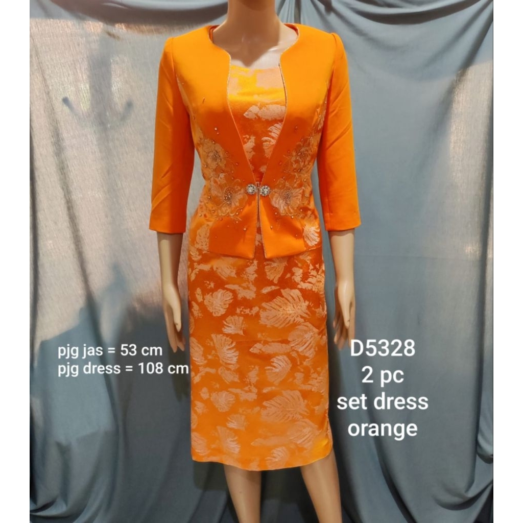 setelan dress DRAGON 5328 ORANGE
