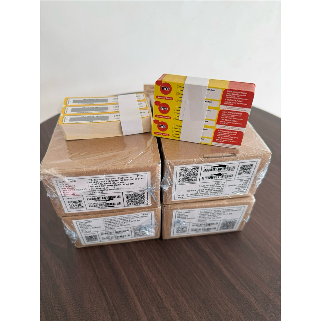 Voucher Kosongan Indosat, Vcr 3in1 Bahan Tembakan 1 Box isi 750pcs/SN