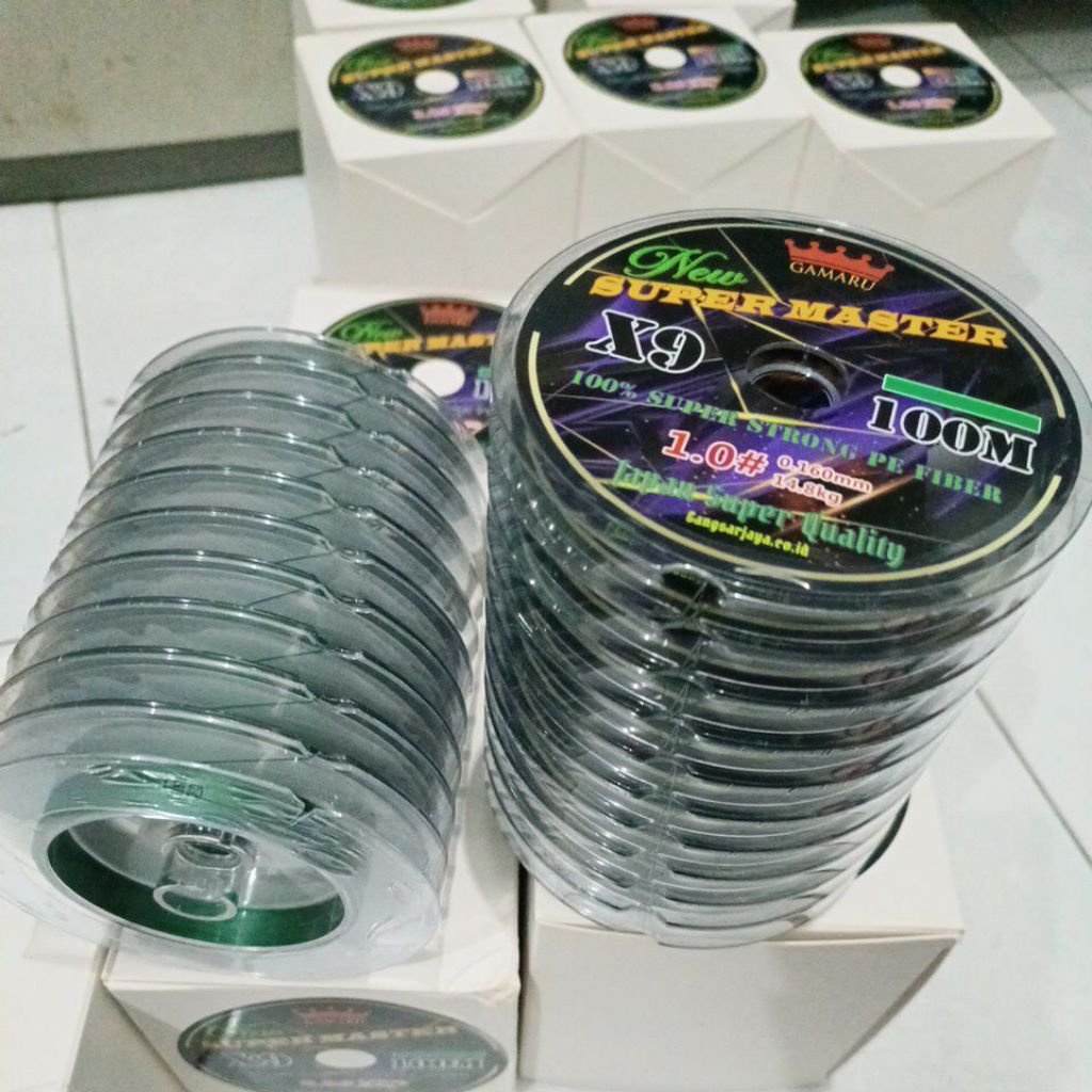 PE Gamaru New SUPER MASTER X9 100 m connecting warna hijau