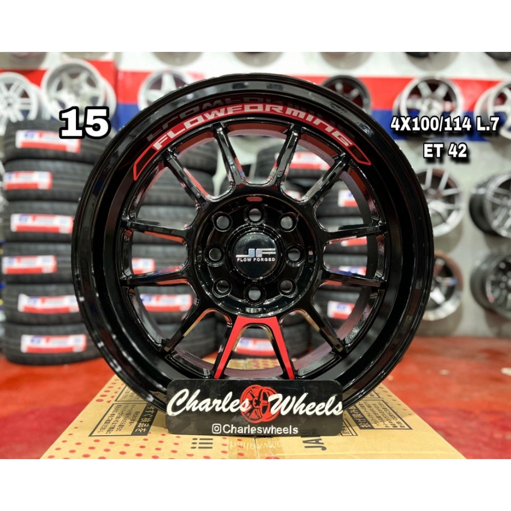 VELG JF LUXURY VENOM 5 HITAM GLOSSY RING 15