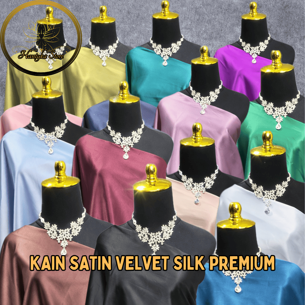 Kain Satin Velvet Halus Silky Premium Meteran Bahan Bridesmaid Kebaya Dress & Gaun Pesta