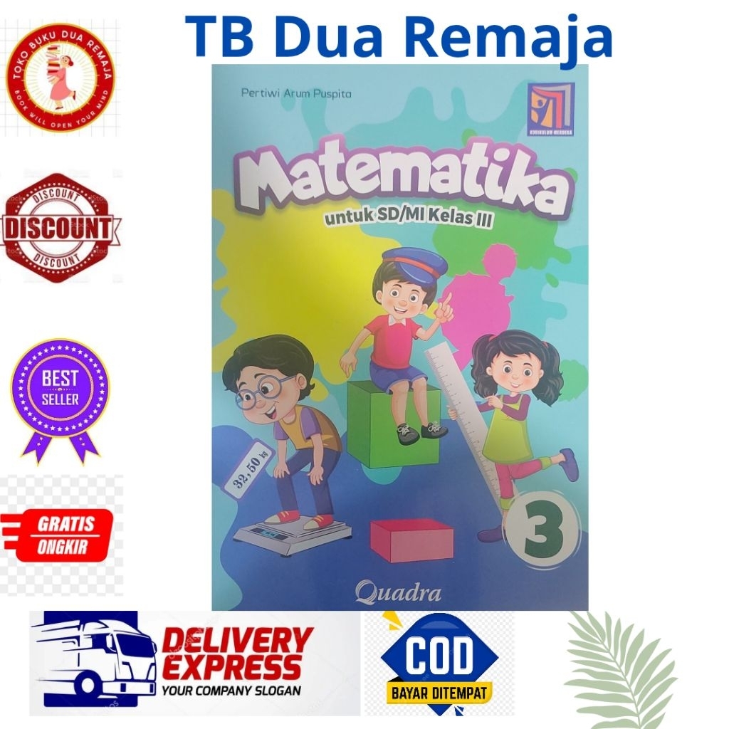 Buku MATEMATIKA Untuk SD/MI Kelas 3 Kurikukum MERDEKA Penerbit QUADRA