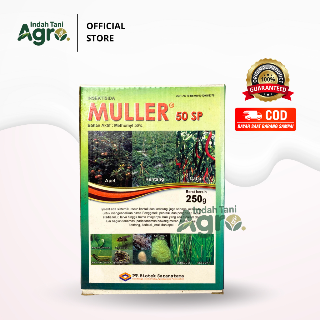 INSEKTISIDA MULLER 50SP 250 gram Methomyl 50%