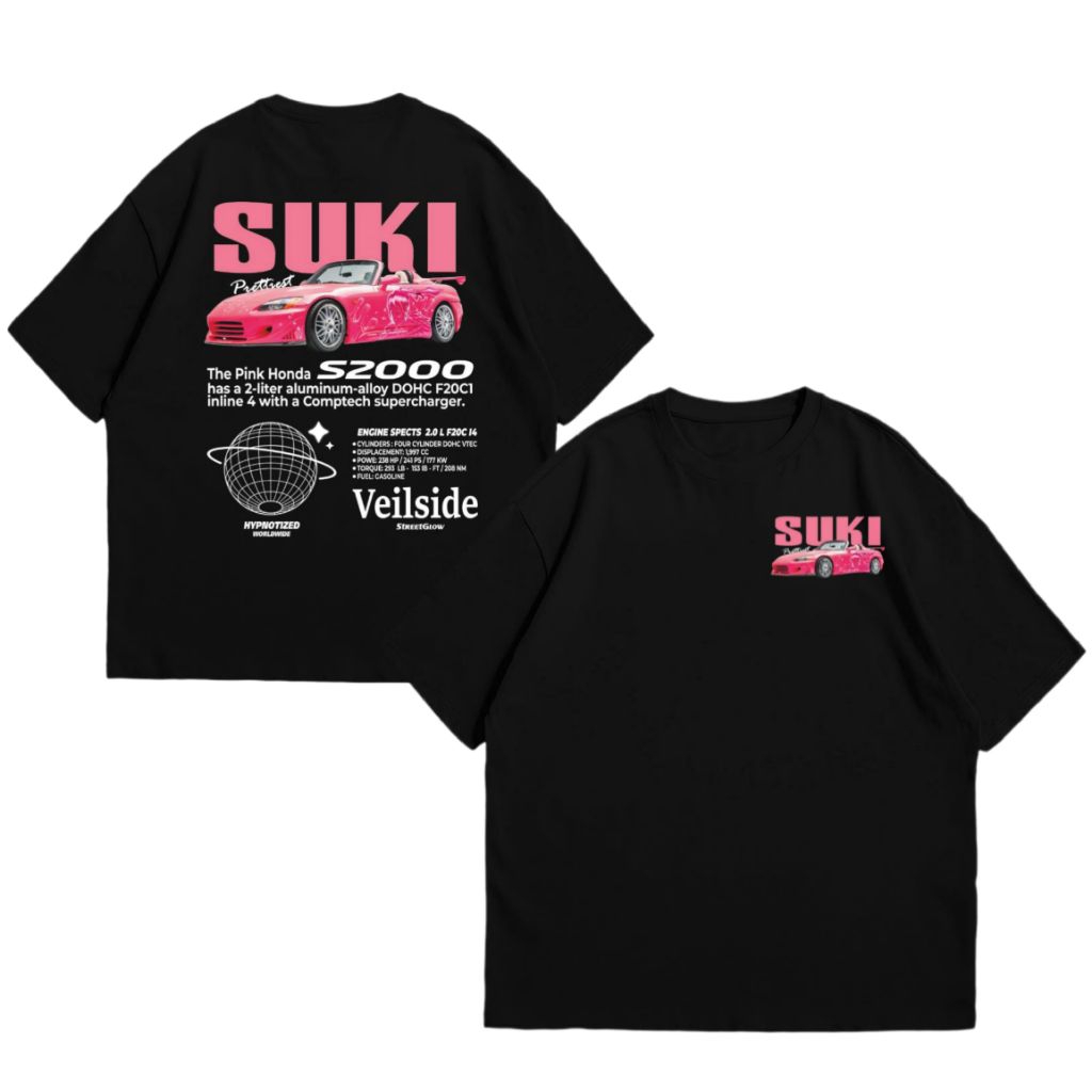 KAOS MOBIL HONDA S2000 SUKI COTTON COMBED PREMIUM 24S PRIA DAN WANITA