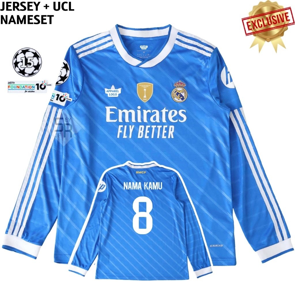 Jersey Real Madrid Third 2025 2026 Longsleeve - Jersey Madrid Grade Original