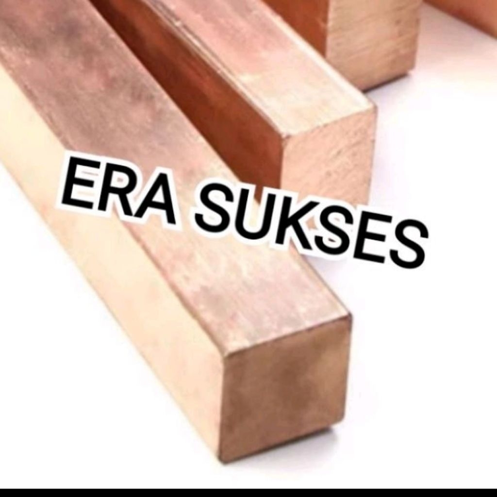 plat tembaga asli tembaga kotak  copper plate 19mm x 19mm x panjang 50cm