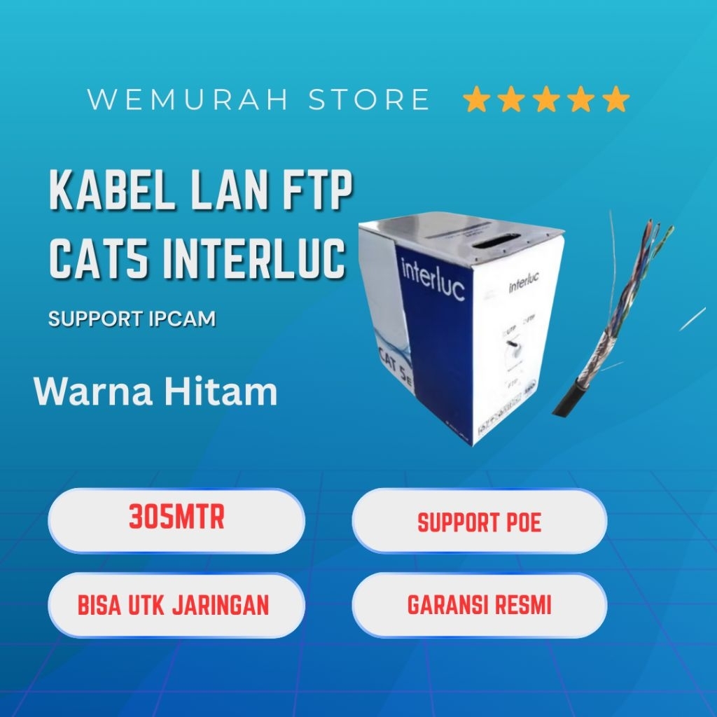 Any Yummy Kabel Lan Ftp Cat5 305Mtr - Ftp Cat5 305Meter - Kabel Ftp Jaringan- Kabel Ftp Cctv