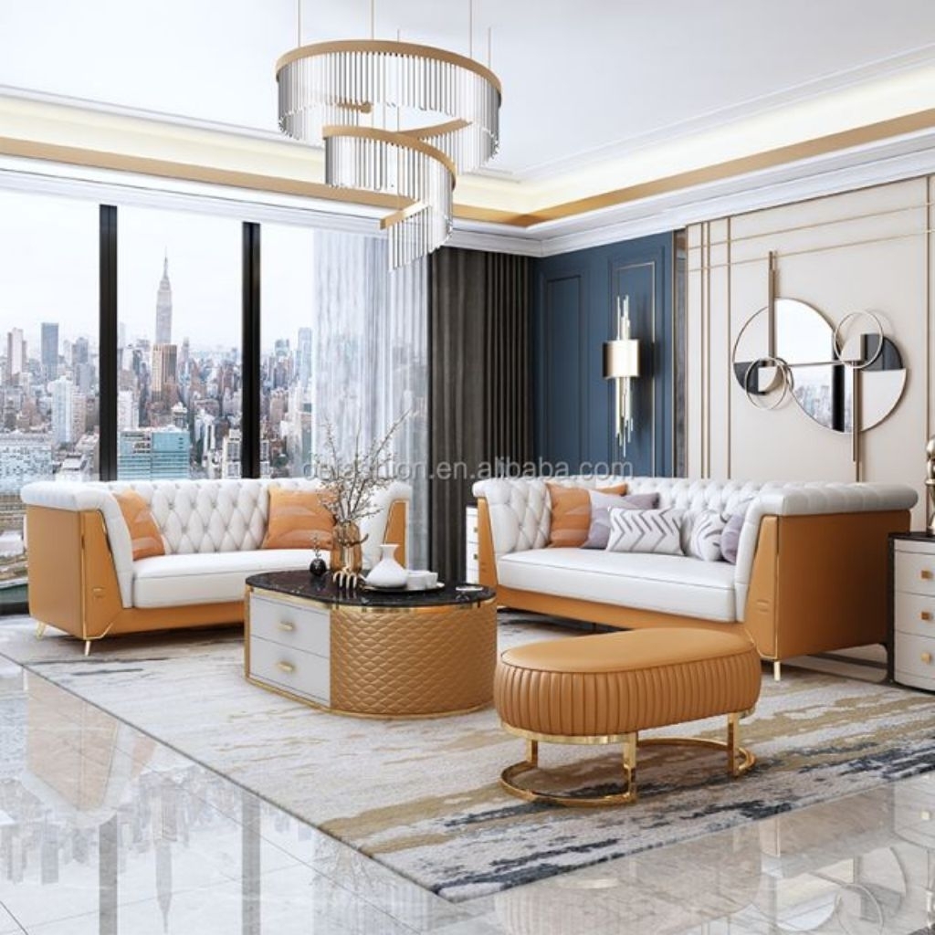 Sofa 321 Kulit Mewah Sofa Ruang Tamu Minimalis Sofa Kursi Tamu Kualitas Terbaik