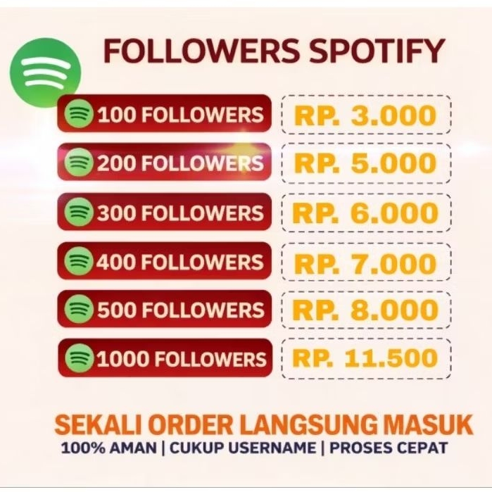 SPOTIFY FOLLOWER / SPOTIFY PENGIKUT / FOLLOWER BERKUALITAS