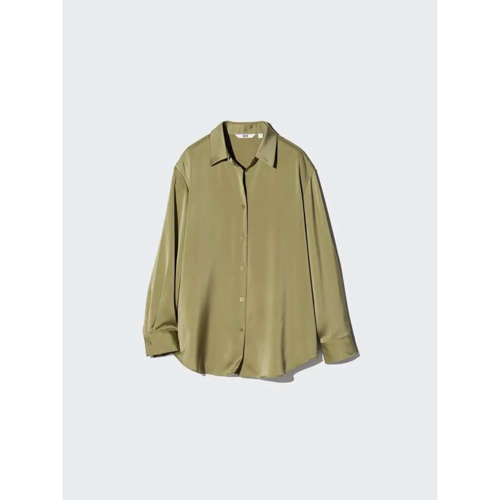 preloved Uniqo Blouse satin kerah skipper