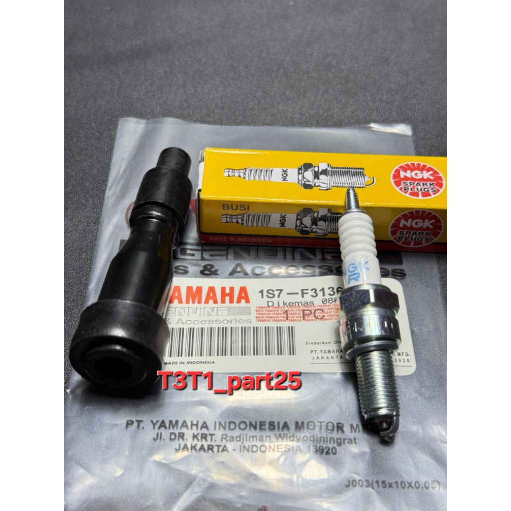 Tutup/cop + busi NGK panjang Jupiter MX 135 lama/Jupiter MX 135 new/Vixion/MX king/Byson/r15
