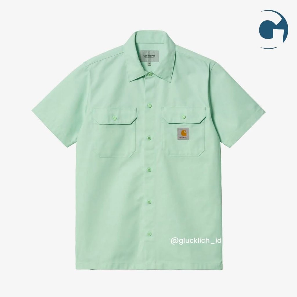 Carhartt WIP, Master Shirt Short Sleeve in Pale Spearmint
