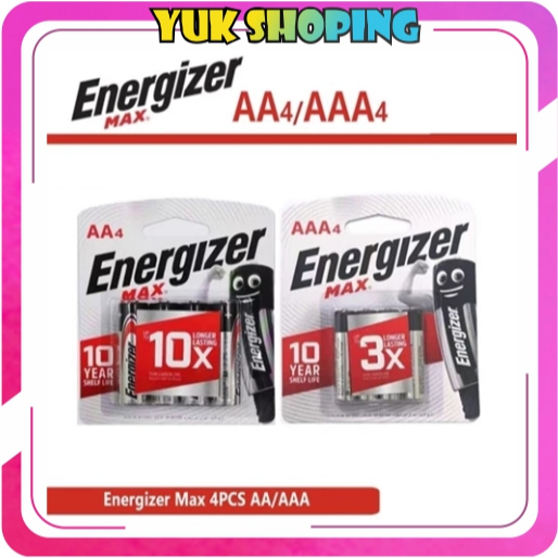 YUKSHOPING Baterai/Batre Energizer AA isi 4 | AAA isi 4 Pcs R1286
