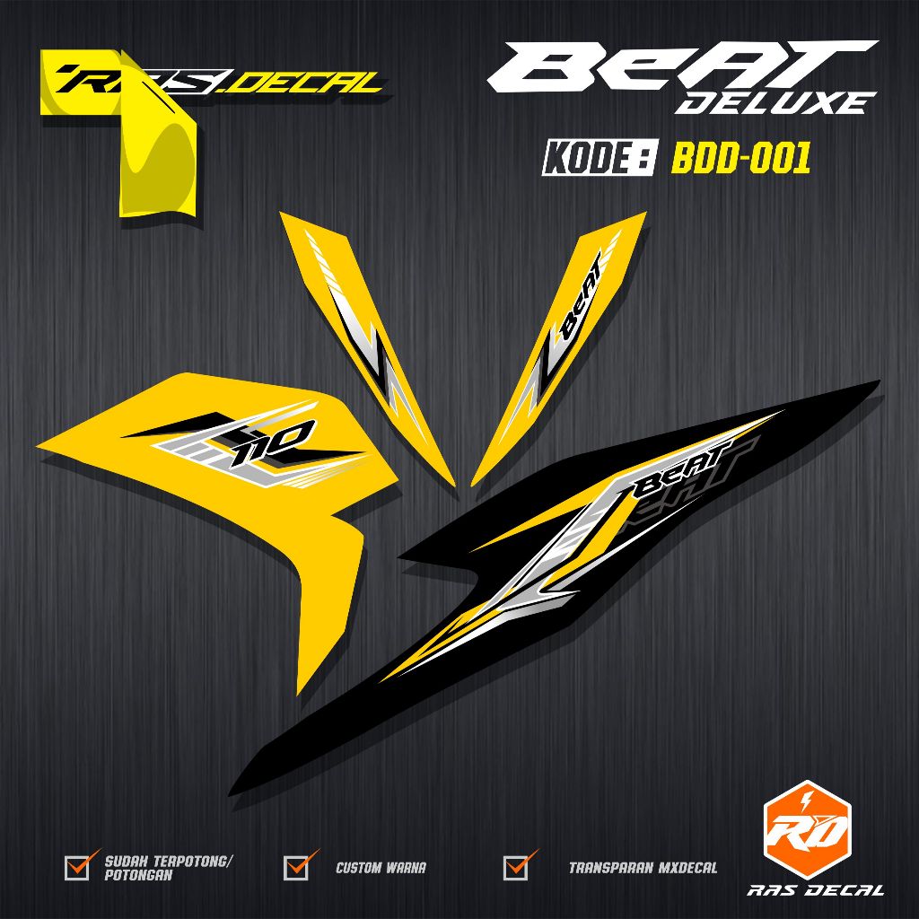 Striping Transparan  Beat Deluxe Gen 1 Motif Simpel Vietnam Style Uv Maxdecal - Striping Vietnam Sty