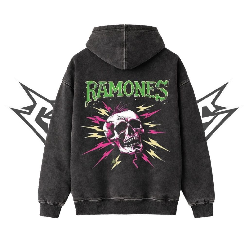 Glatosphere "Ramones" Stone Wash Hoodie | Washing | Jaket | Hoodie Band