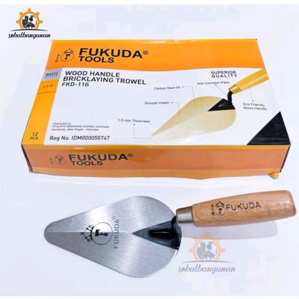 Cetok Semen 6” CARBON STEEL Lancip FUKUDA / Sendok Semen