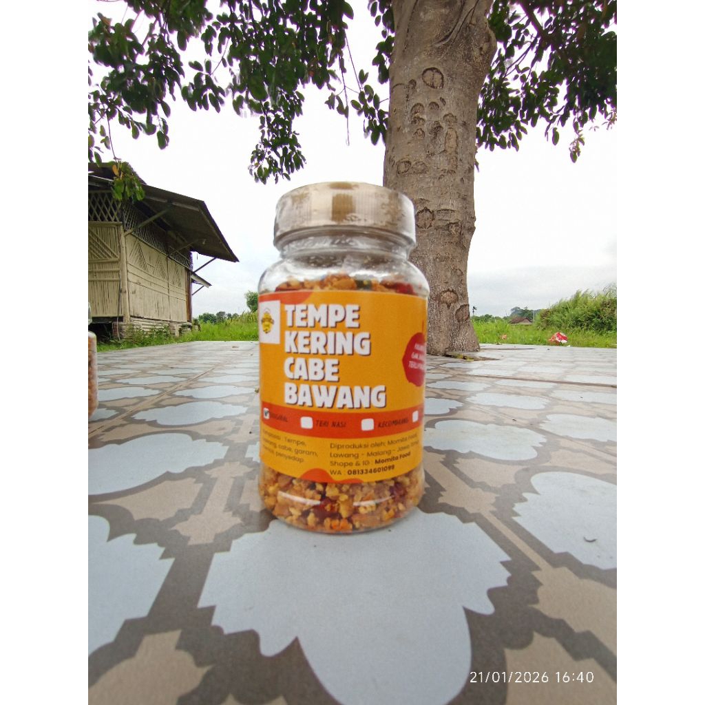 Tempe Kering Cabe Bawang kemasan 155gr Varian KECOMBRANG