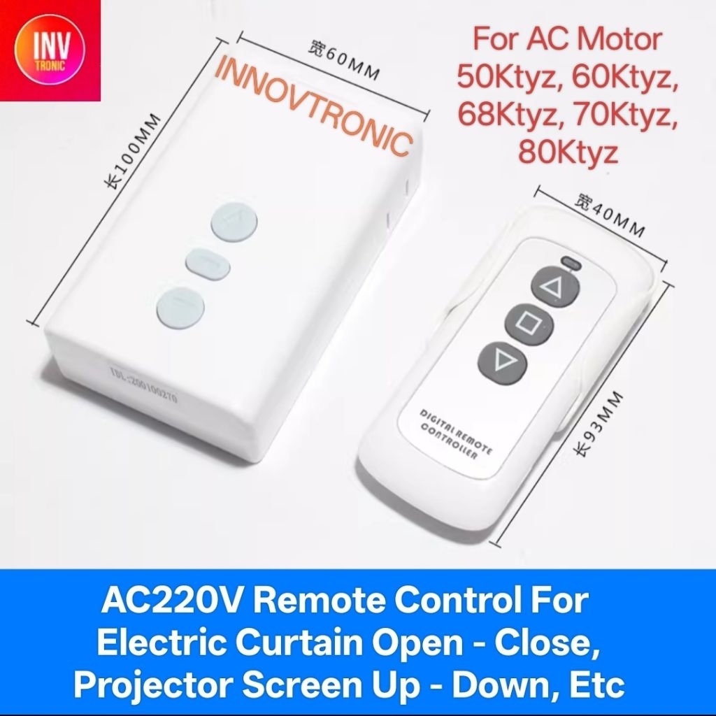 Remote Control TJ7500 AC220V 500W For Electric Curtain, Projector Screen, Garage, AC Motor 50Ktyz 60