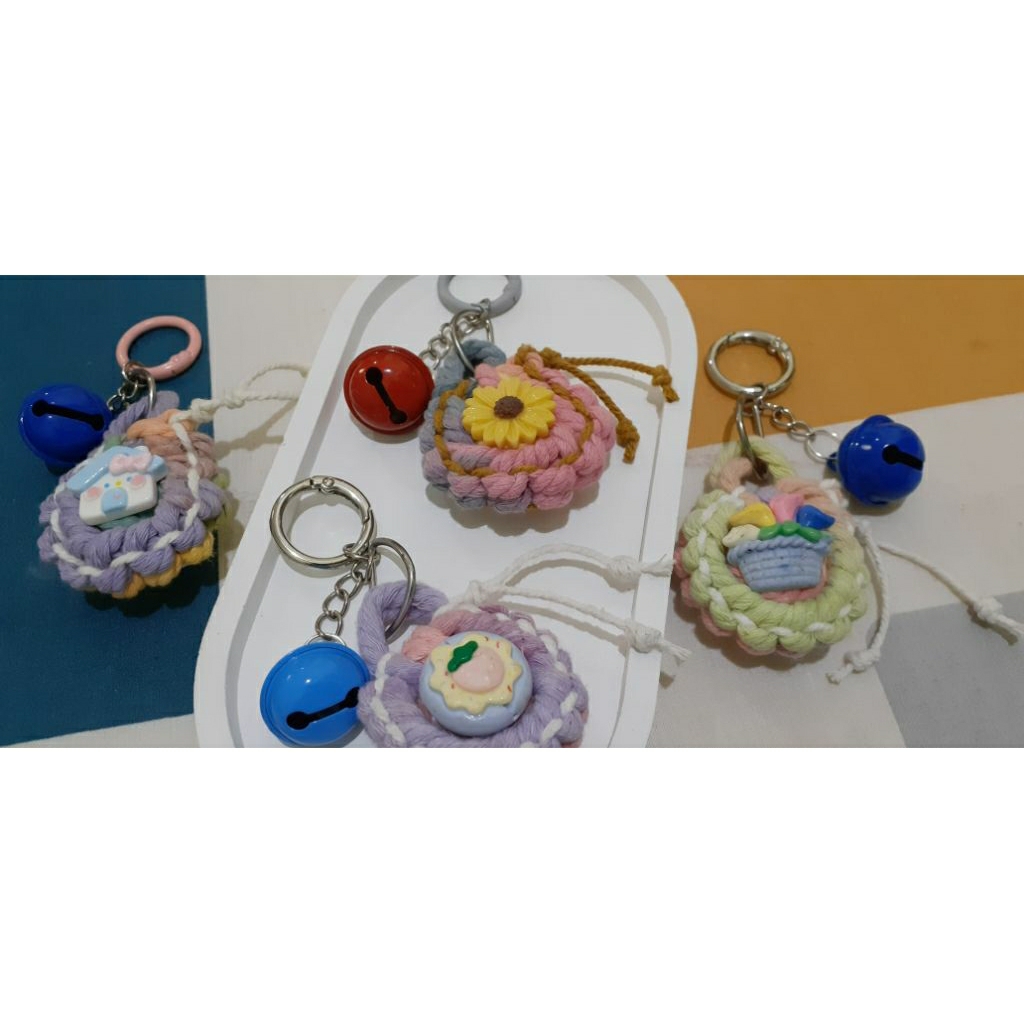 Gantungan Kunci Tas Hp key chain bag charm Macrame tas kecil