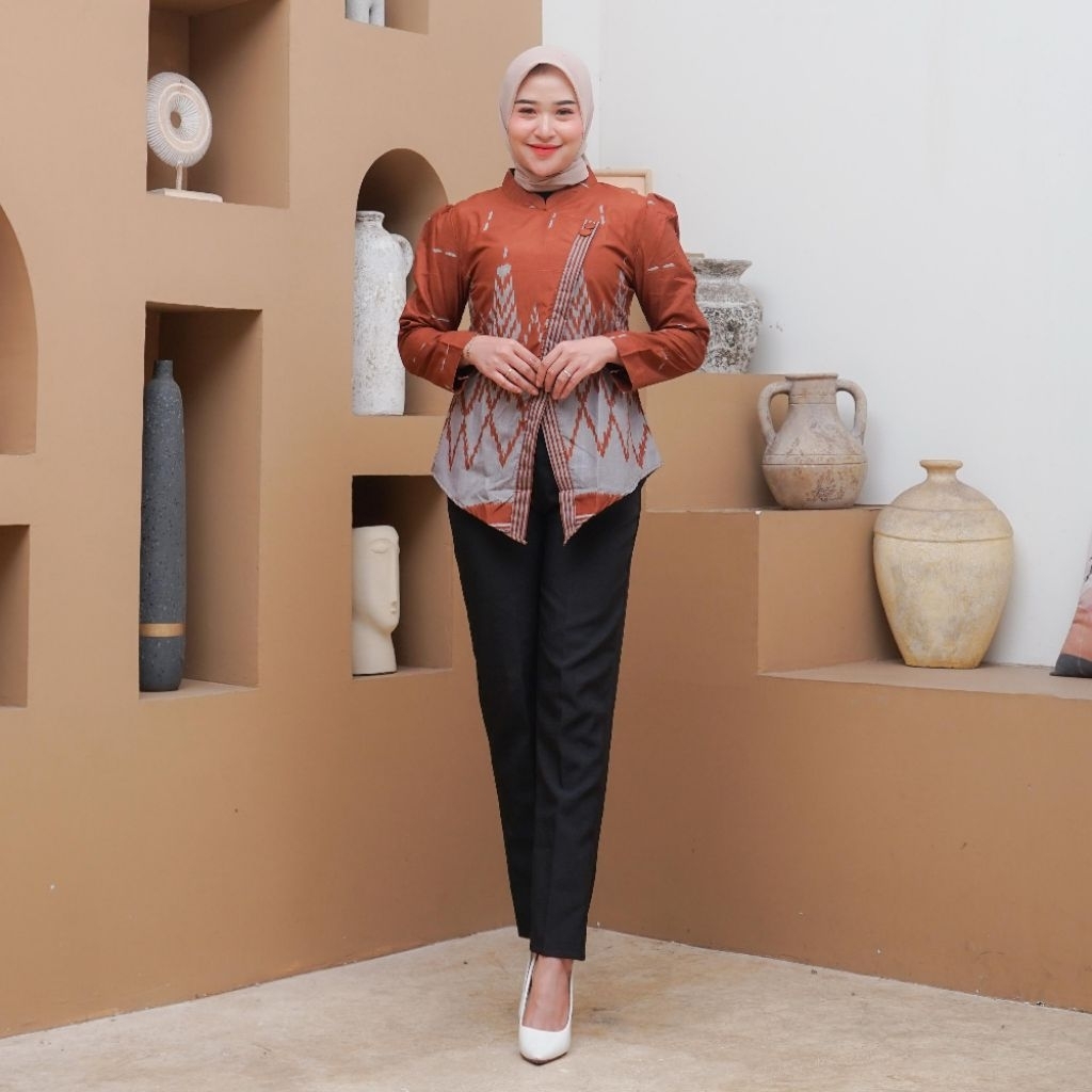 Atasan Batik Wanita Model Davina Ready Seragam Sampai Ukuran Jumbo Bisa Cod