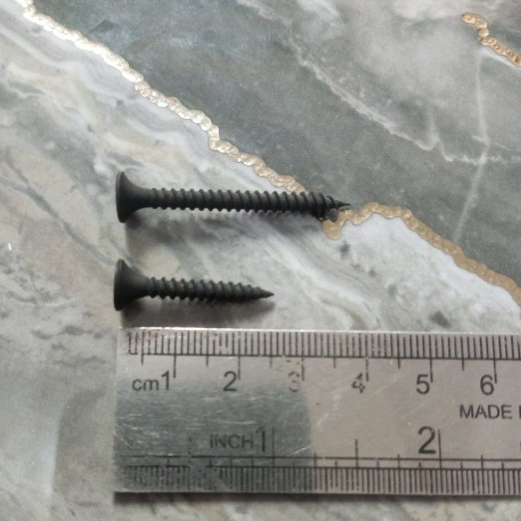 50 pcs baut cacing sekerup scrupSekrup Gypsum Baja Hitam Tahan Karat, 2.5 cm dan 4 cm Per Paket, Mud