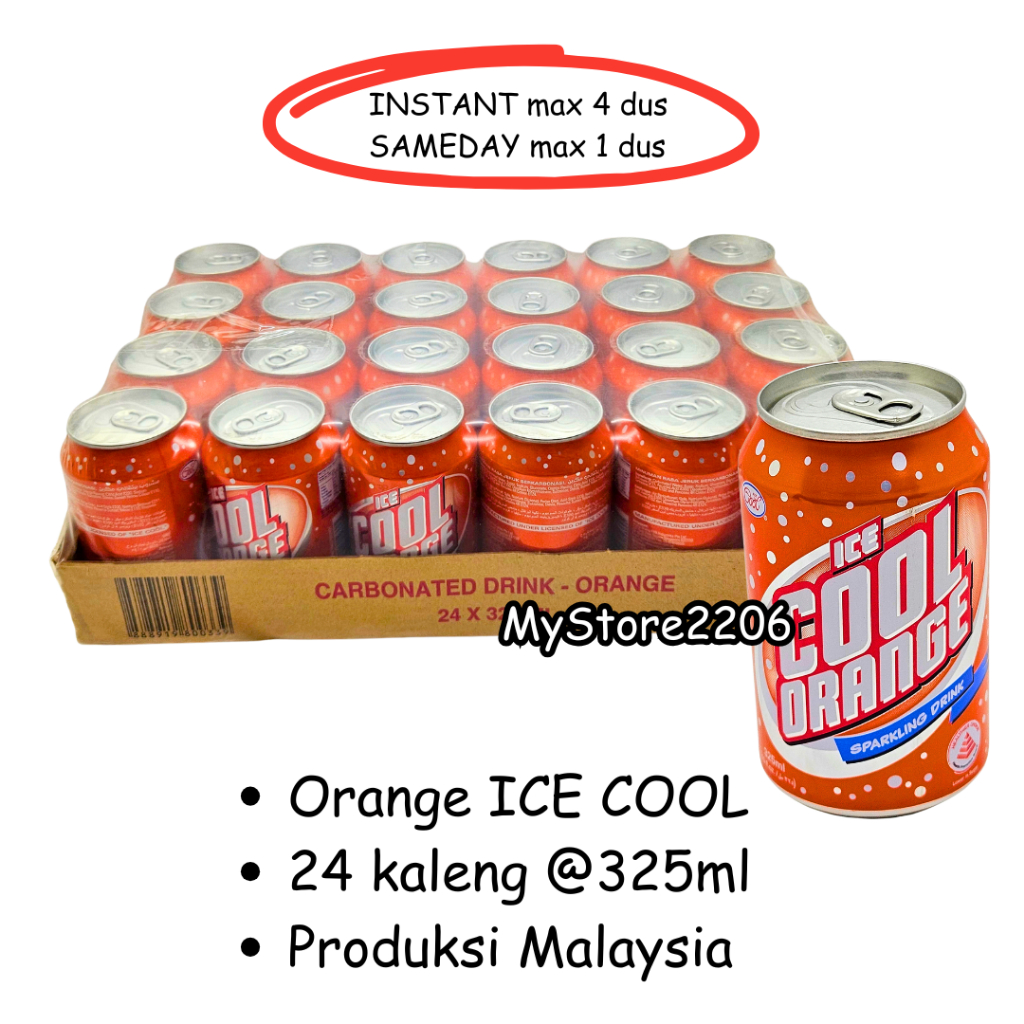 Minuman Kaleng Oren ICE COOL Malaysia 325ml x 24 kaleng (1 dus)