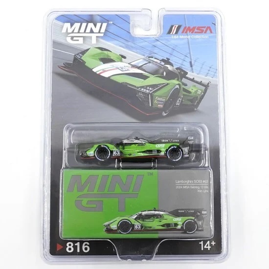 Mini gt MGT00816 816 Lamborghini SC63 No.63 Iron lynx 2024 IMSA Sebring 12 Hrs - 1:64