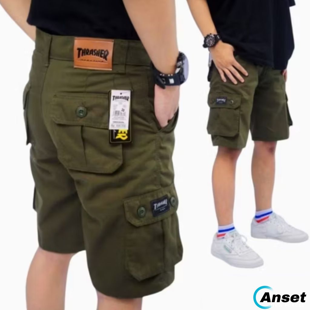 Celana Cargo Pendek Pria Thraser Kimpol Army Original Ukuran 28-38