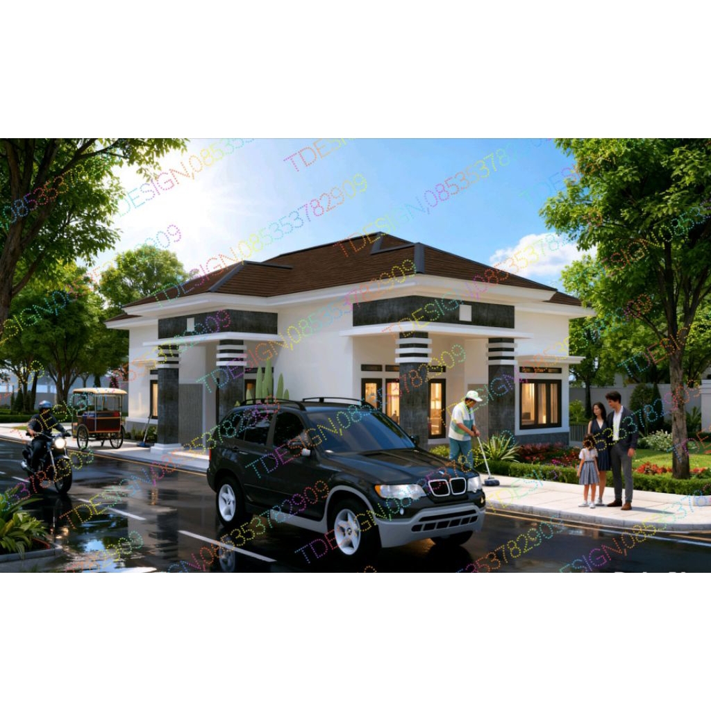 PAKET DESAIN RUMAH UKURAN 7x12 m2,jasa desain rumah, jasa gambar rumah minimalis,desain rumah 3D