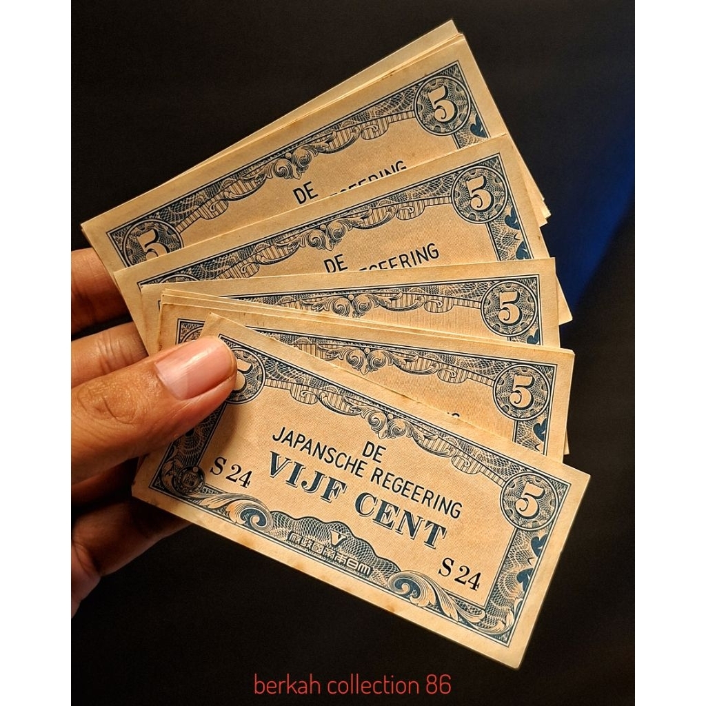 uang kuno 5 cent djr zaman jepang asli