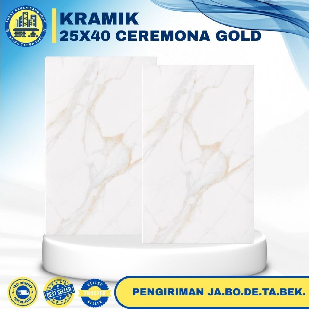 KERAMIK MOTIF CEREMONA GOLD | 25X40 | PER DUS