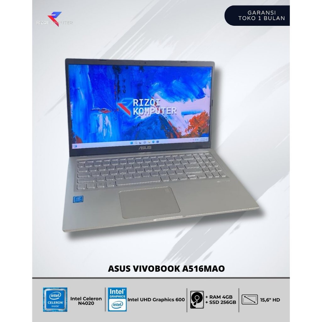 Asus VivoBook A516MAO Intel celeron N4020 Ram 4GB SSD 256GB SBY