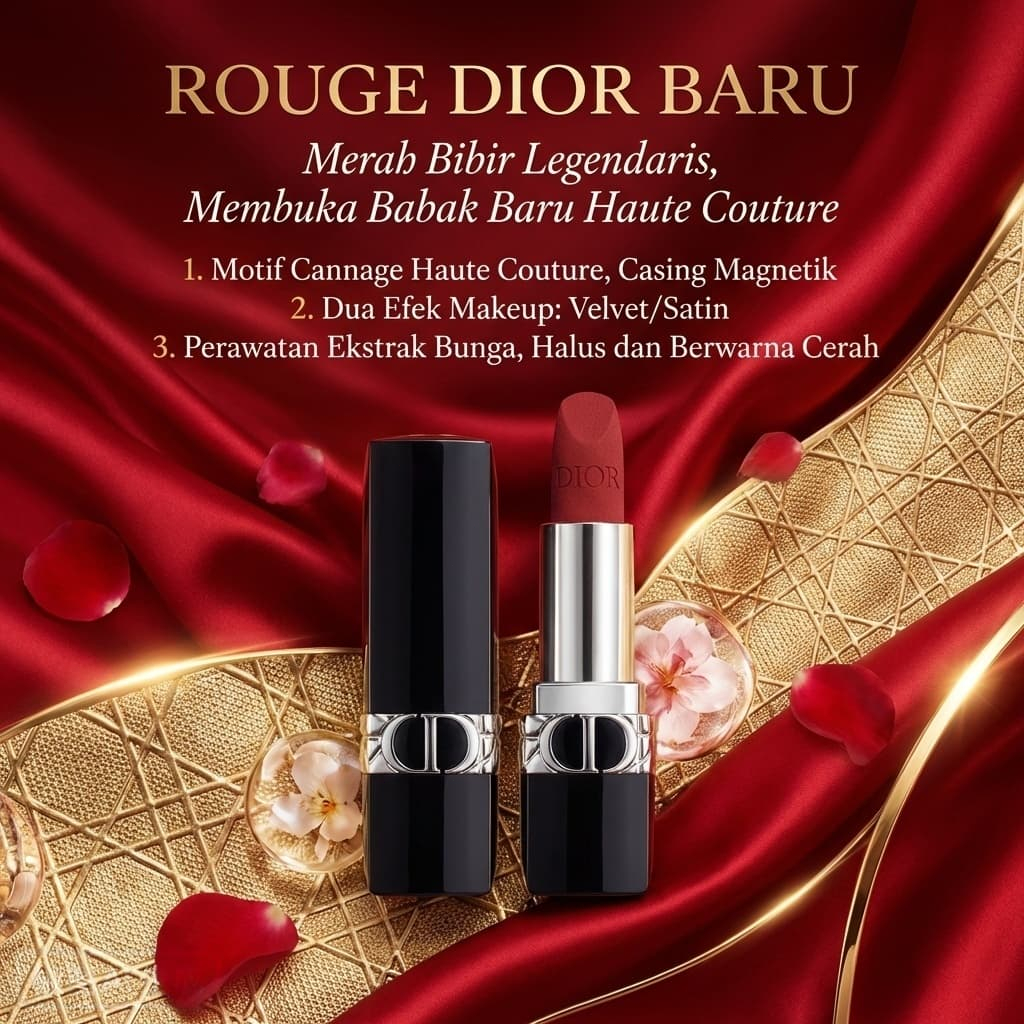 Dior Matte Lipstick Rouge Forever Transferproof | Lipstik Matte Tahan Lama, Refillable, Warna Intens
