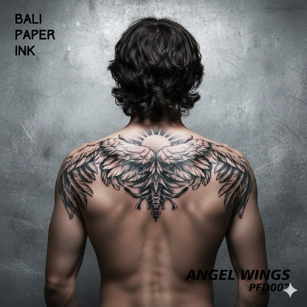 Bali Paper Ink PFD002 Angel Wings Sayap Fruit Ink Tatto Temporary Premium Tato Temporer Full Dada - 
