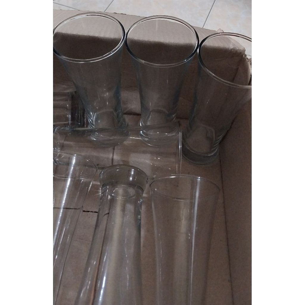Gelas Kaca Tinggi Tebal 10 gelas