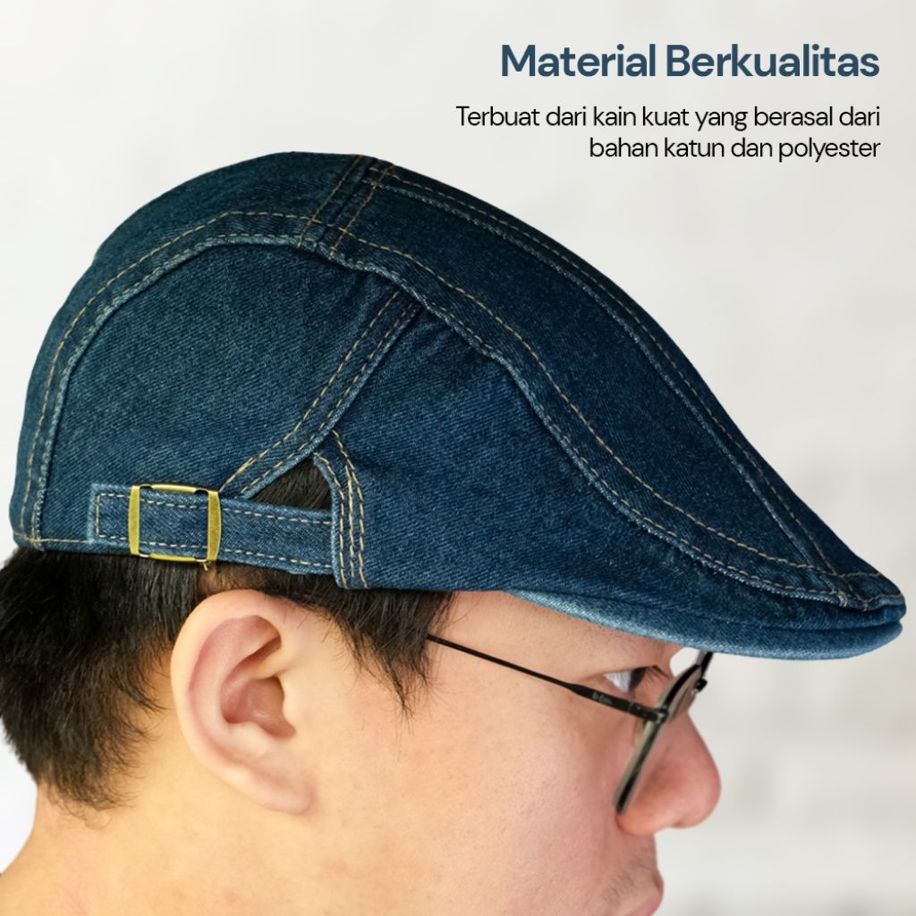 Topi Jeans Retro | Topi Pet | Topi Hat Flat