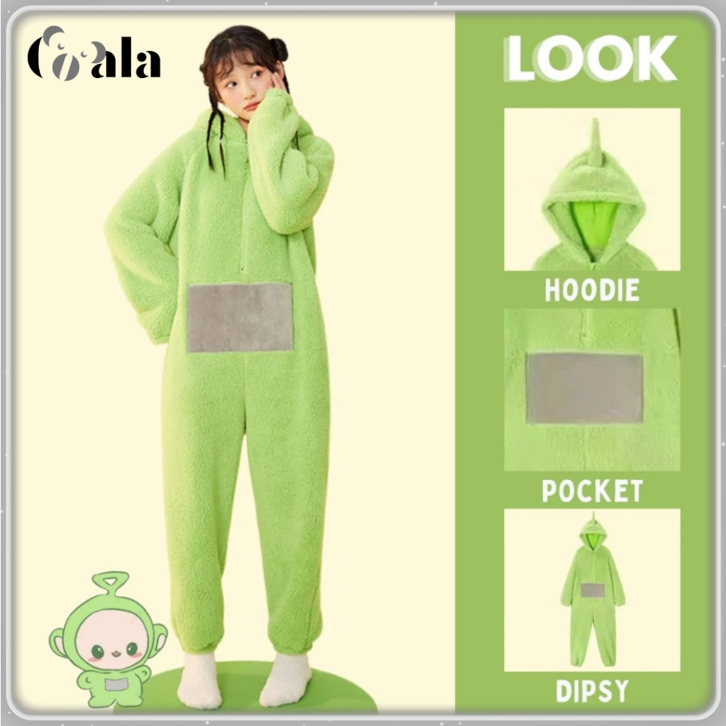 Baju Kostum Onesie Piyama Daster Karakter Teletubbies Dipsy Cosplay