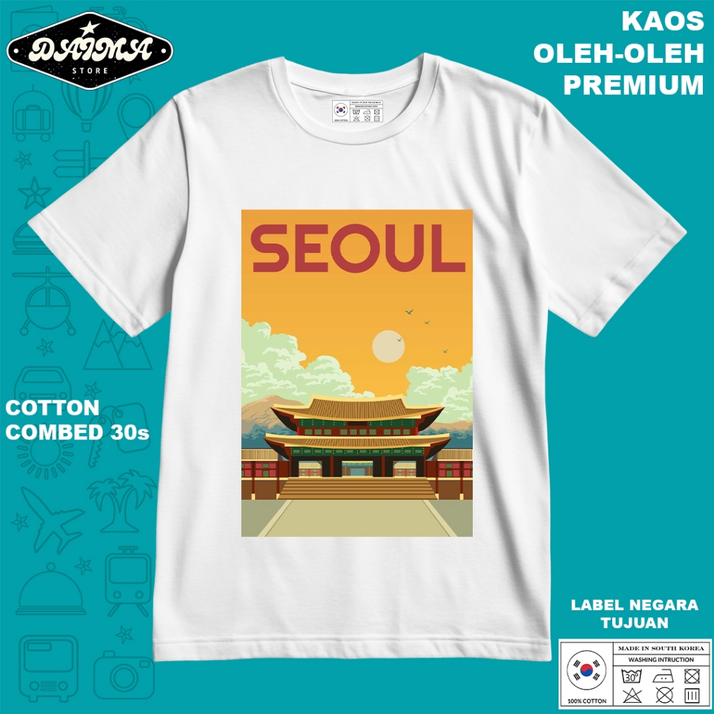 KAOS OLEH OLEH KOREA 26 PAKAI TAG LABEL KOREA ASLI BAJU SOUVENIR PREMIUM GIFT