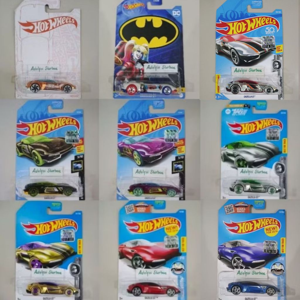 hotwheels hot wheels gazella gazela GT factory sealed super chromes chrome gold silver hw showroom b