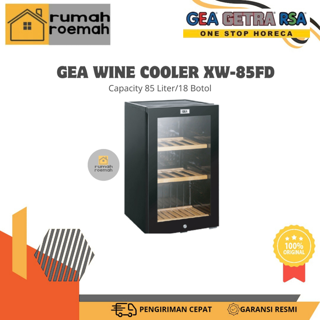 GEA WINE COOLER XW-85FD KAPASITAS 18 BOTOL /WINE COOLER GEA KAPASITAS 85LITER/WINE COOLER 85 LTR GEA