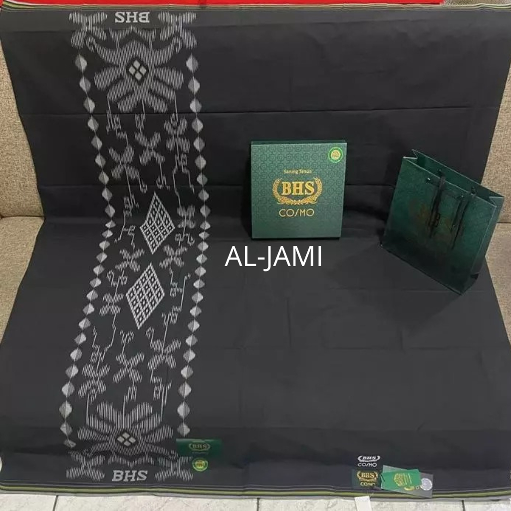 Sarung BHS Cosmo Hitam Gold Polos BHS Classic Grade Gold Silver Sarung Santri Dewasa Termurah