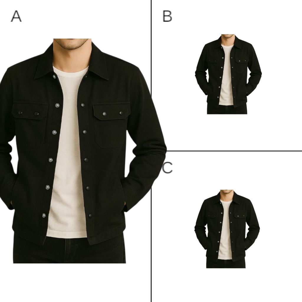 JAKET TRUCKER PRIA POLOS ORIGINAL