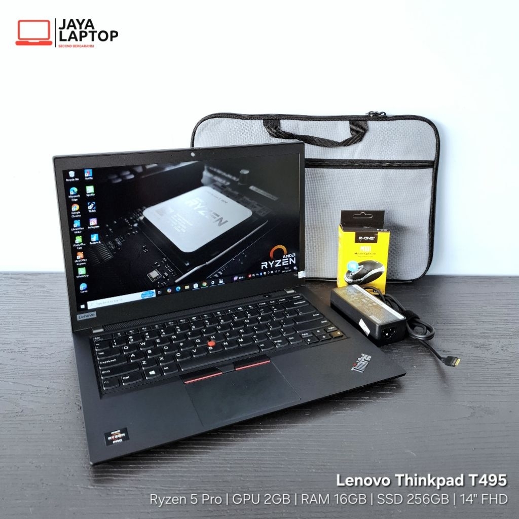 Lenovo Thinkpad T495 Ryzen 5 Pro RAM 16GB SSD 256GB 14 inch FHD Laptop Second Bekas Murah