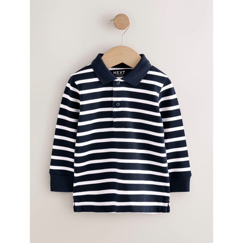 Striped Long Sleeve Polo Shirt