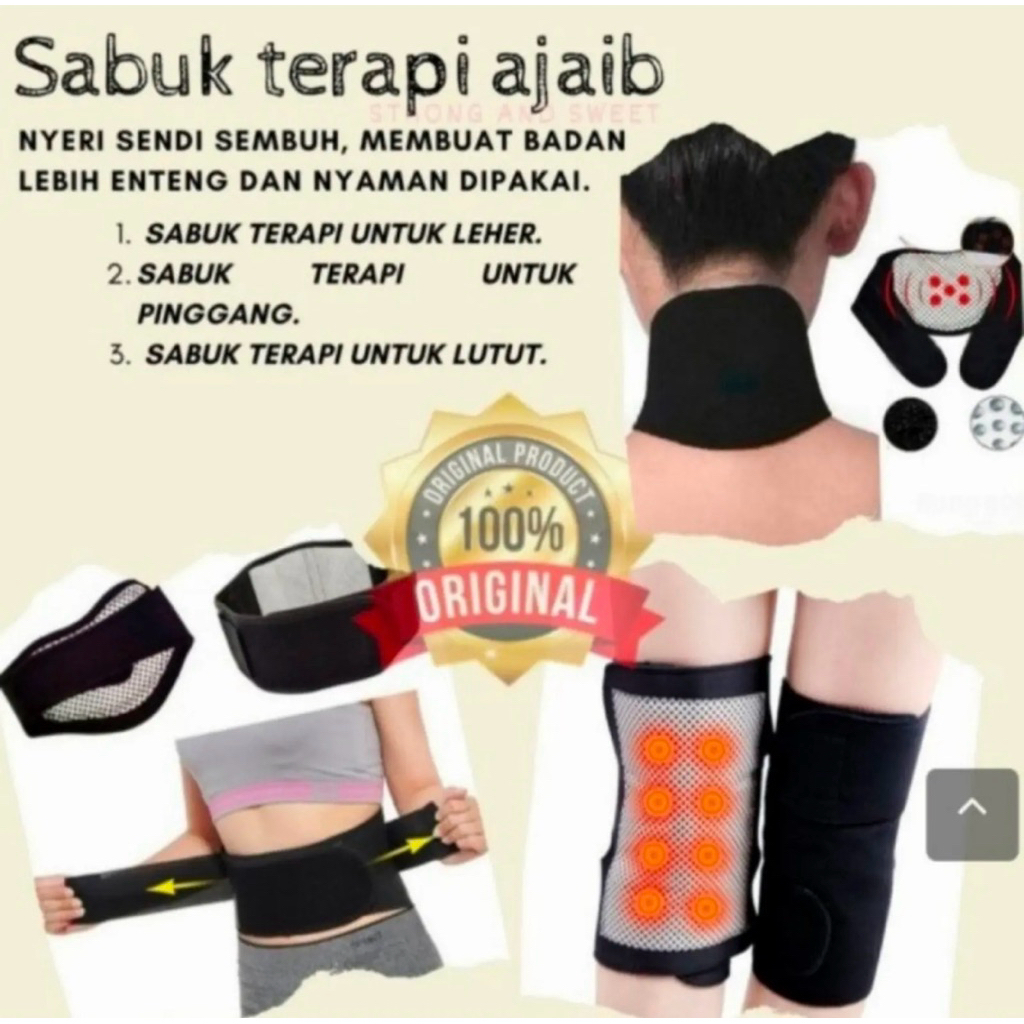 sabuk terapi magnetic pinggang, leher dan lutut / terapi korset