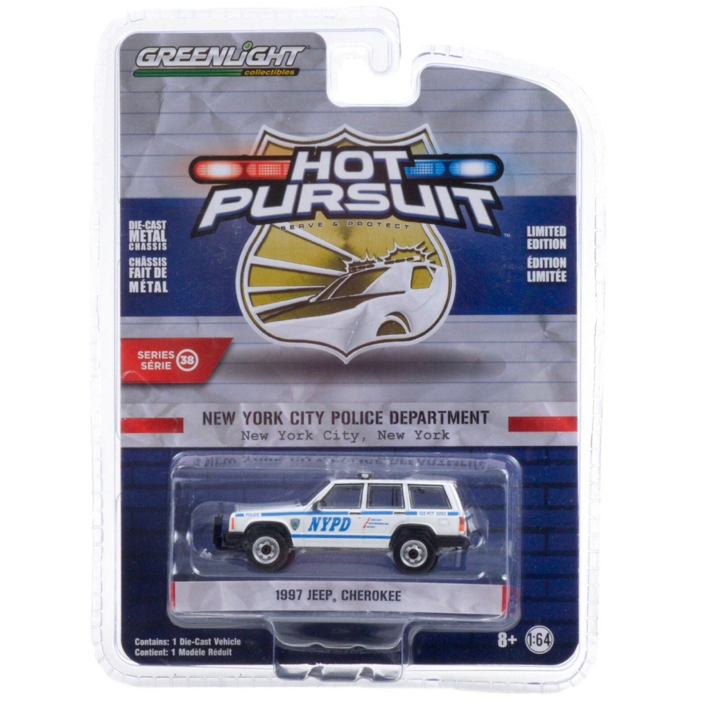 GreenLight Hot Pursuit 1997 Jeep Cherokee NYPD